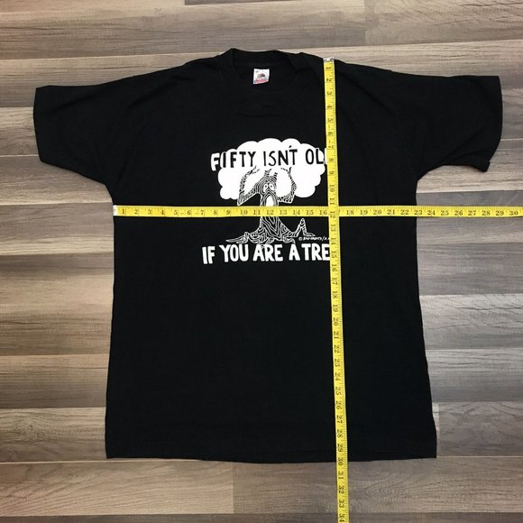 VTG "Fifty Isn't Old If You Are A Tree" Single Stitch T-Shirt Sz XL Made In USA - Picture 3 of 6